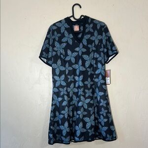 NWT‎ Floral Black and Blue Athletic or  Swim Dress